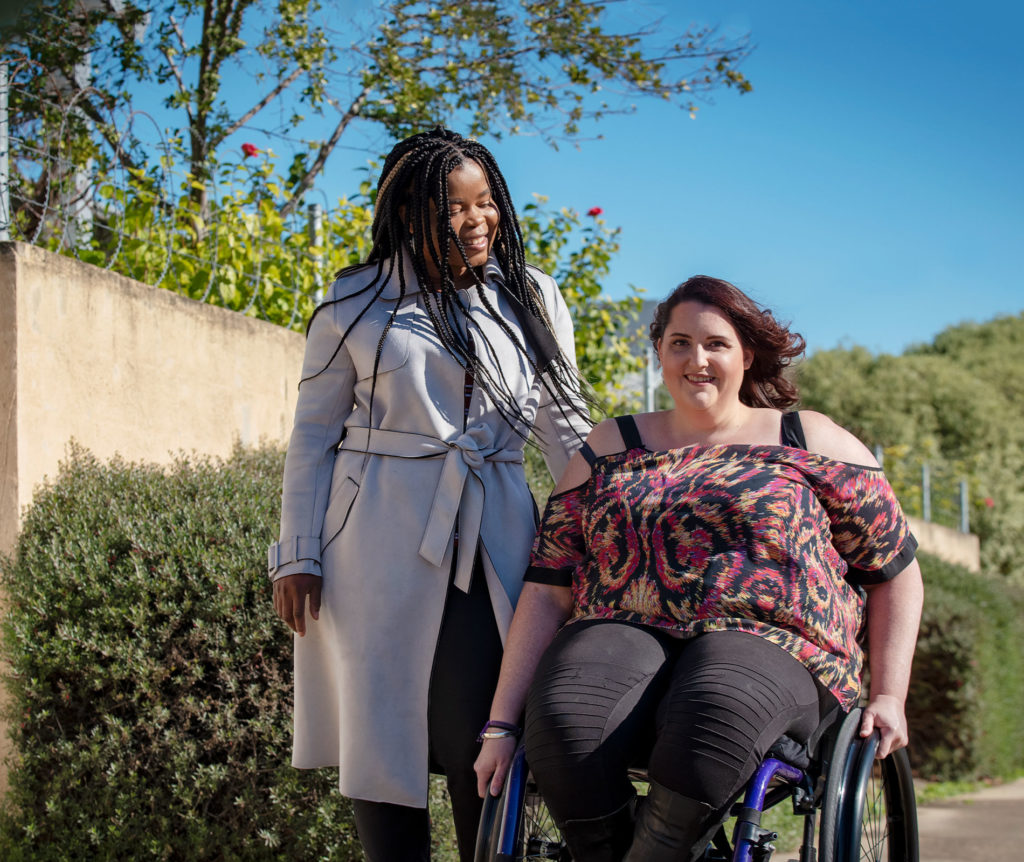 Carer & client in wheelchair